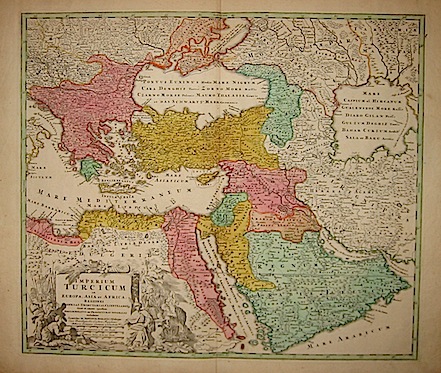 Homann Johann Baptist (1664-1724) Imperium Turcicum in Europa, Asia et Africa... 1730 ca. Norimberga